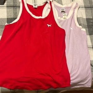 2 VS Pink tanks size M